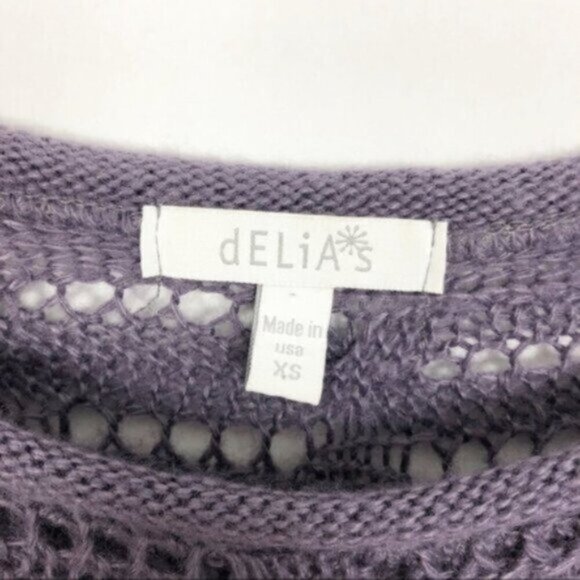 dELiA*s | Women's Purple Round Edge Eggplant Sweater Tunic Size XS - Picture 4 of 5